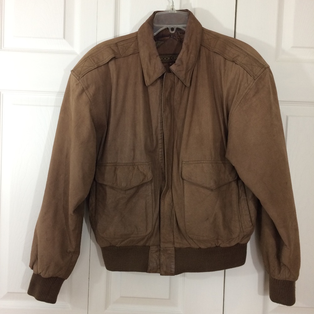 Distressed leather bomber jacket S vintage